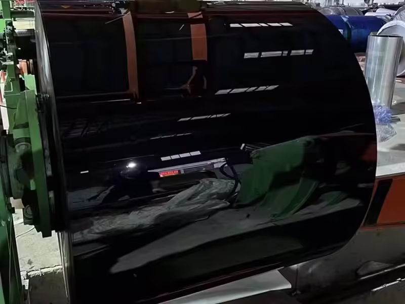 stok kumparan baja tahan karat cermin hitam