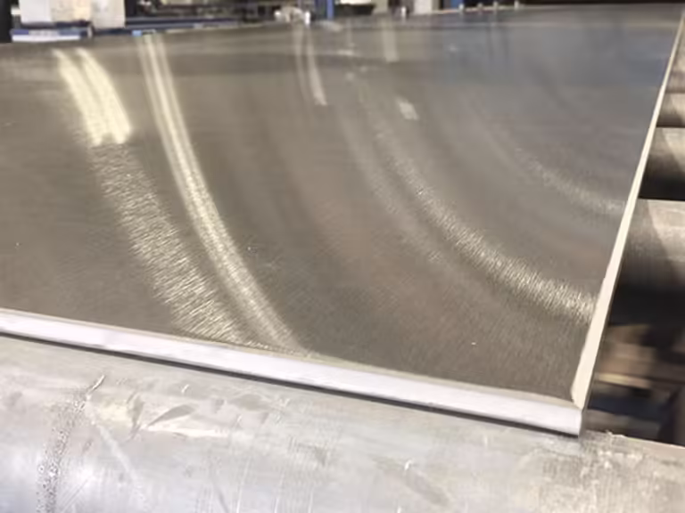 polished stainless steel sheet surface